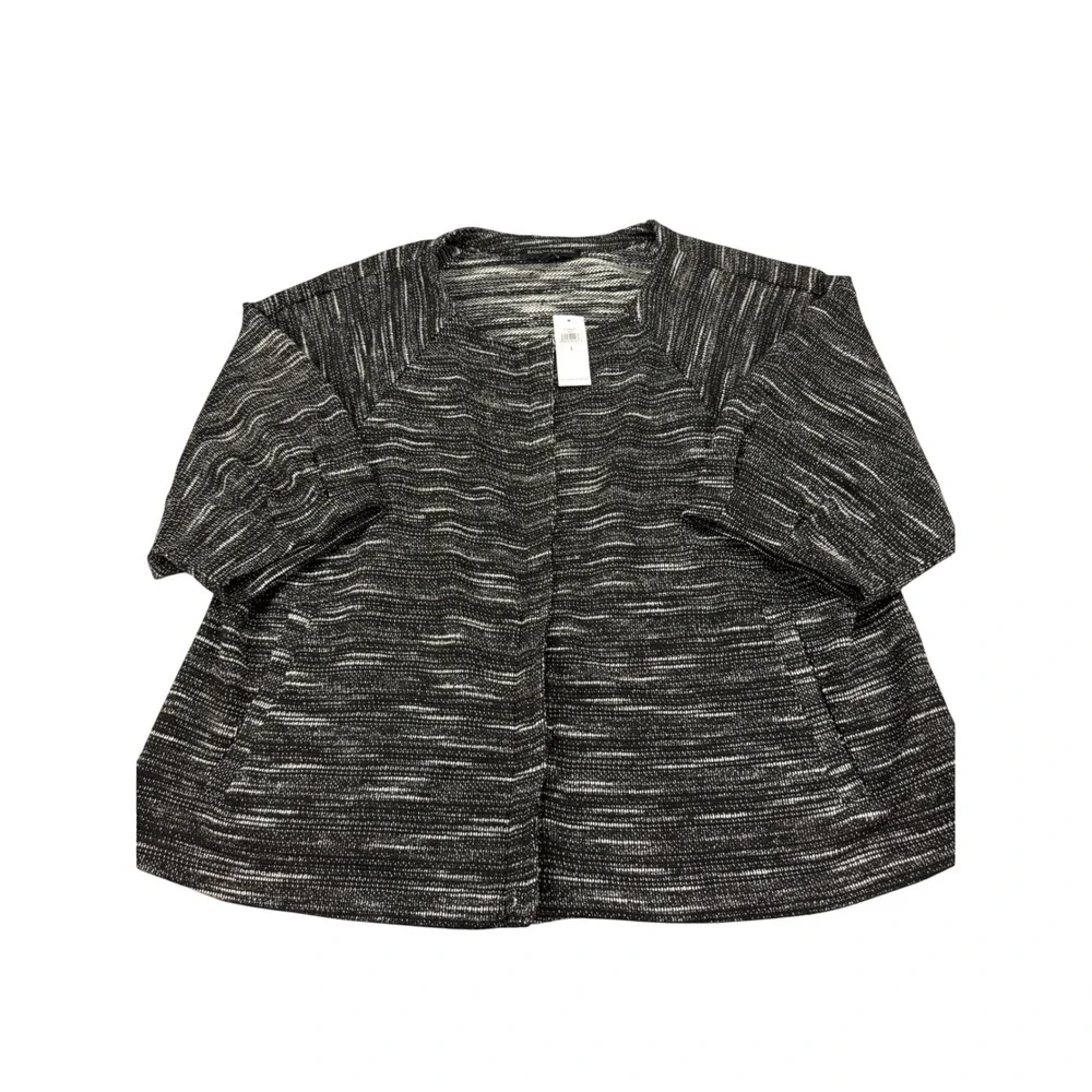 Banana Republic Factory Womens L Space Dye Short Sleeve Full Zip Jacket NWT